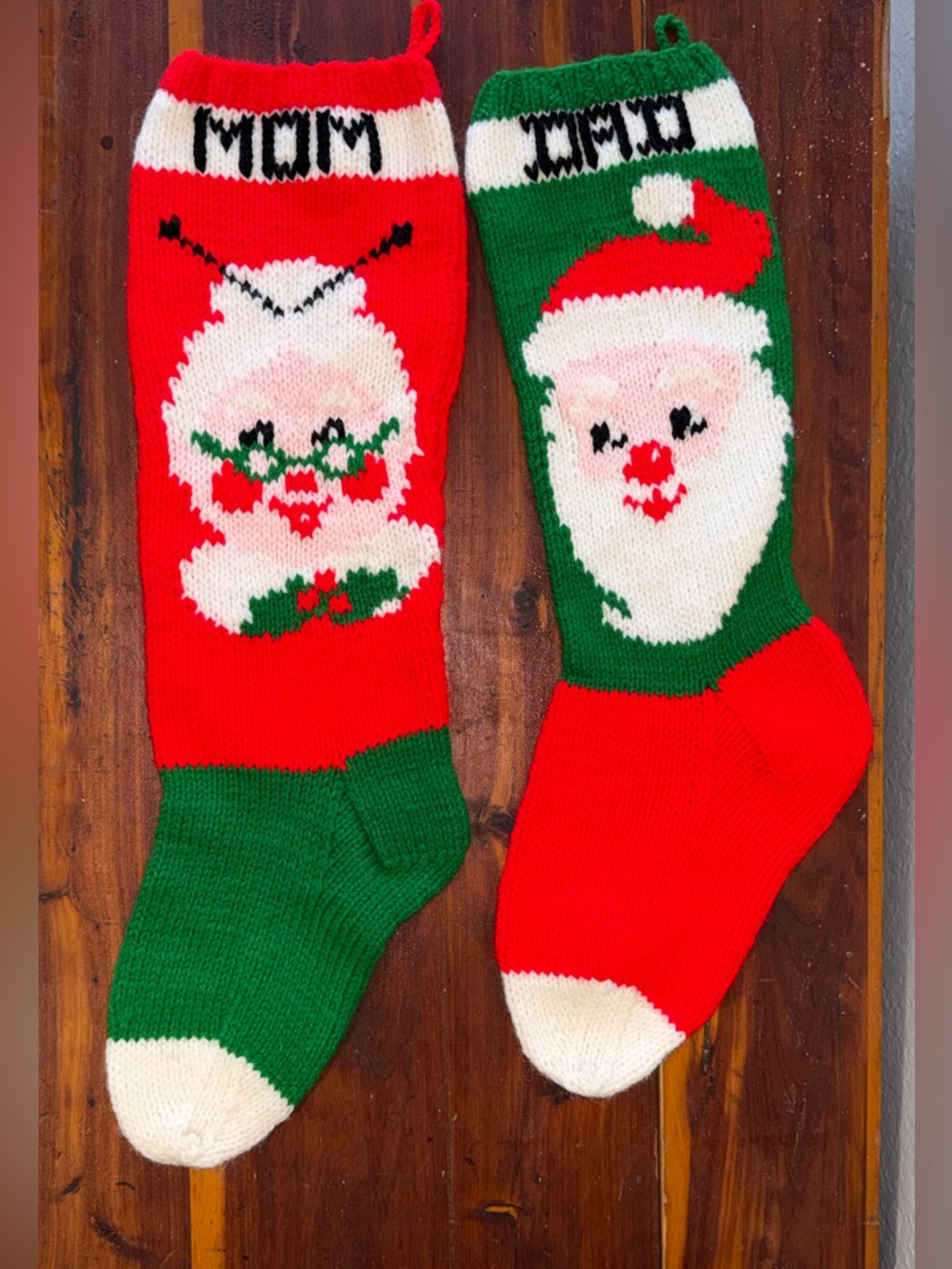 Vintage Set of 2 handmade Christmas stockings